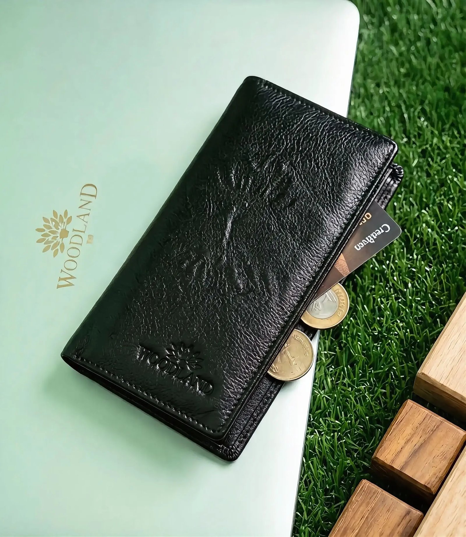 lv_0_20260810164010 WOODLAND Men’s Leather Long Wallet - Image 1