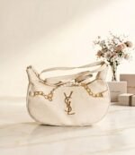 Premium Leather Pearl-Chain Hobo Shoulder Bag - Image 3