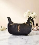 Premium Leather Pearl-Chain Hobo Shoulder Bag - Image 2