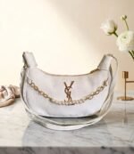 Premium Leather Pearl-Chain Hobo Shoulder Bag