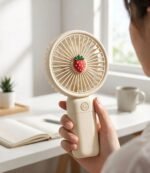Portable Strawberry Handheld Fan with Phone Holder - Image 3