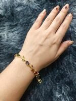 Premium Colorful Zircon Stone Leaf Pattern Bracelet - Image 6