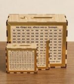 Wooden Savings Box with Counter & Target Goal